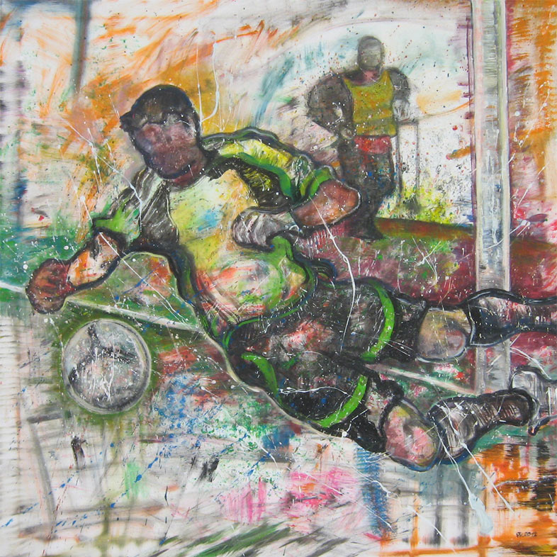 Malerei: Flieg Torwart, flieg